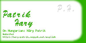 patrik hary business card